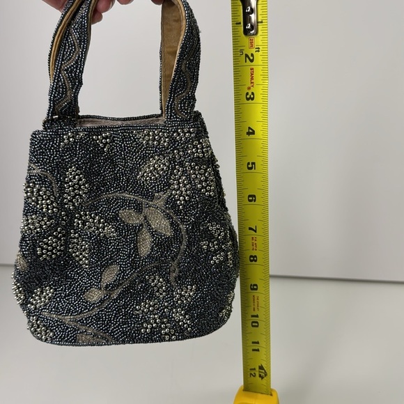 Jeanne Lottie Vintage Charcoal Beaded Handbag - Picture 7 of 10